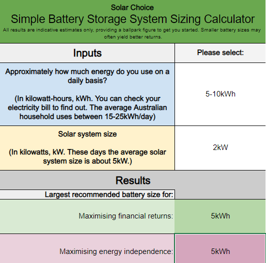 电池尺寸计算器-太阳能的选择