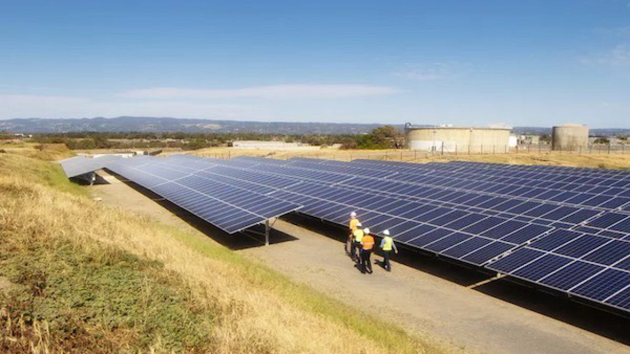 希望谷水处理厂JA太阳能电池板阵列，南澳大利亚
