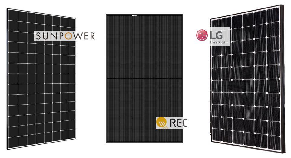 Sunpower, rec & lg太阳能电池板